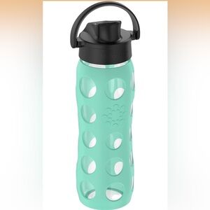 Lifefactory Sea Green Glass & Silicone Water Bottle